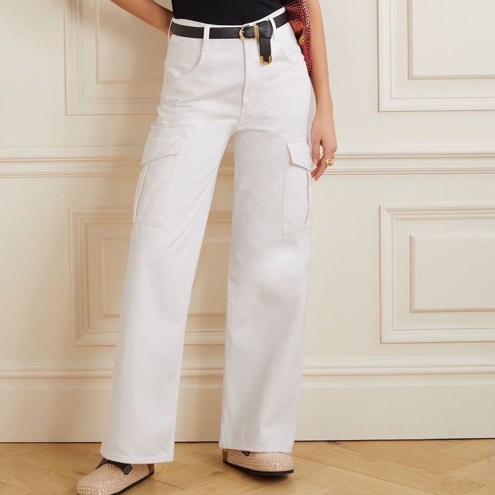 Agolde Minka Cargo Jeans in Milkshake size 25